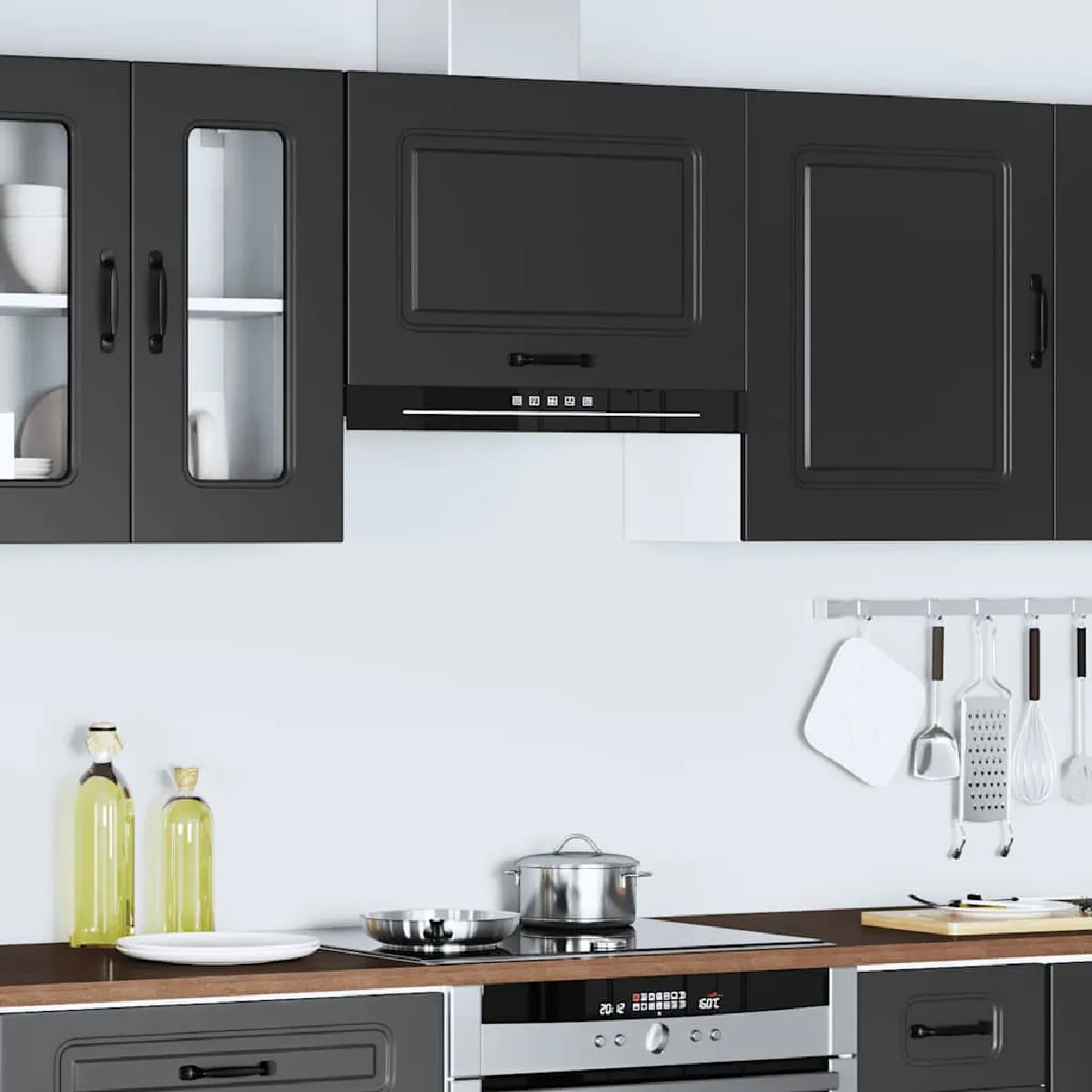 VidaXL Armoire murale de cuisine Kalmar noir