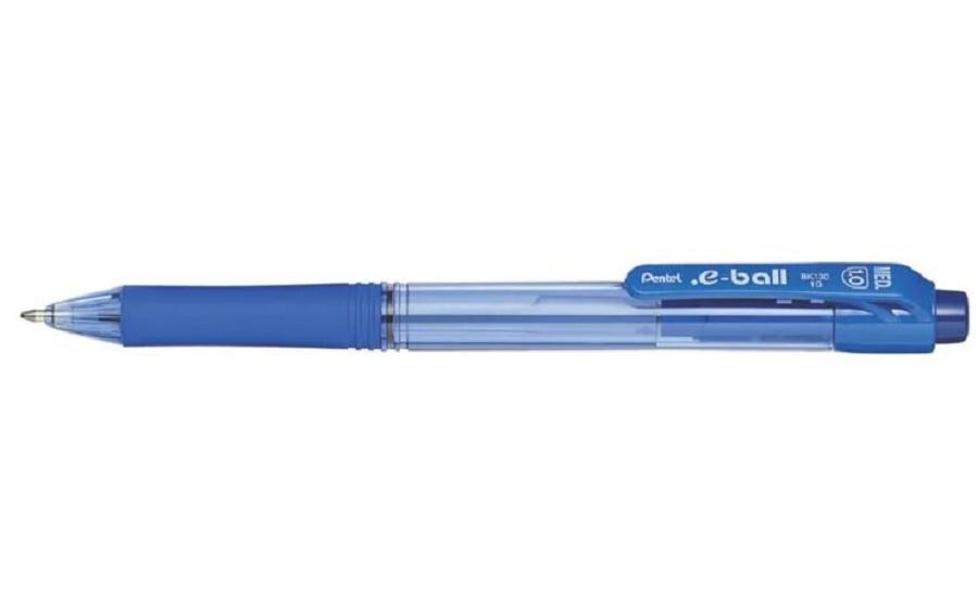 Kugelschreiber E-Ball 1 mm, BlauKuli mit Druckmechanik