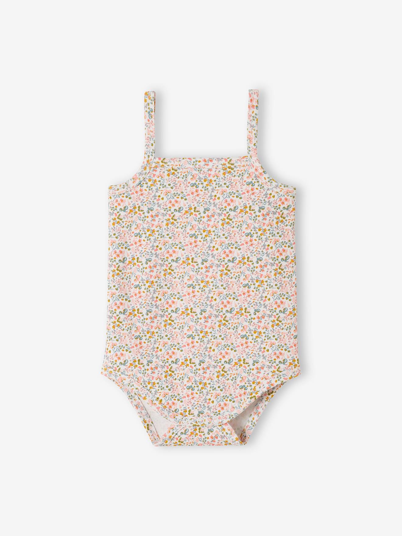 Conjunto com 3 bodies de coelhinho com alças finas, para recém-nascidos, rosa claro, bicolor/multicolorido