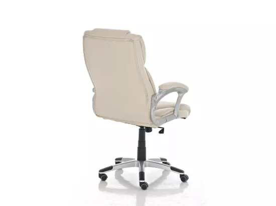 Chaise de bureau - Similicuir & Plastique - Crème - Texas