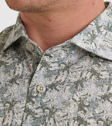 Vanguard Short Sleeve Overhemd Print Blauw Groen VSIS2503232-7004 kopen