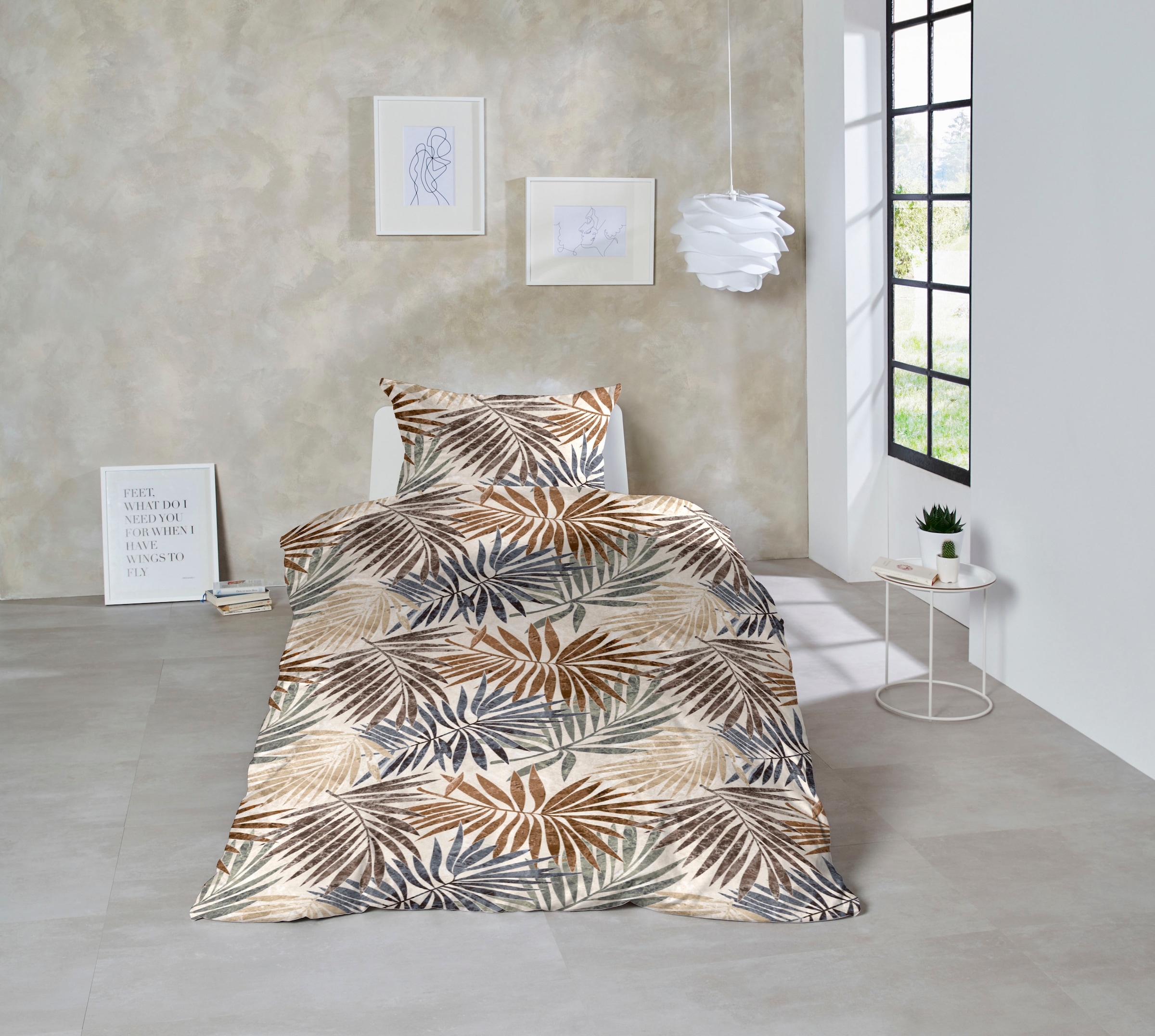 Primera Bettwäsche »Mako-Satin Bettwäsche Palmeral« 2 Stk. tlg. mit beruhigenden Palmenblättern
