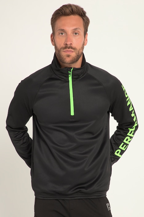 JAY-PI Sweater, Fitness, Neon-Akzente, Stehkragen, elastischer Bund