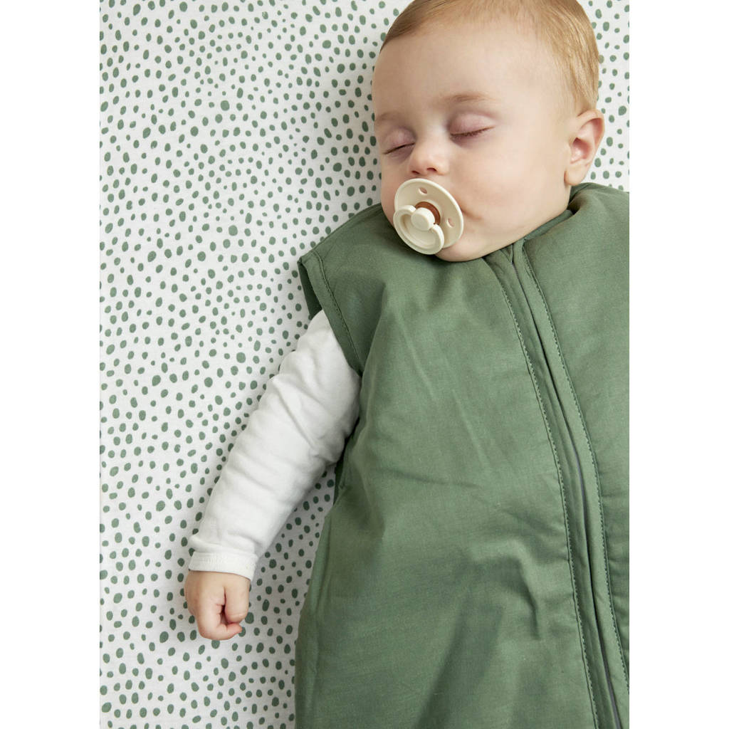 gevoerde baby slaapzak uni forest green