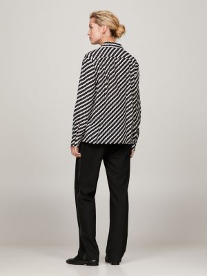 Camisa de corte regular com estampa de listras irregulares