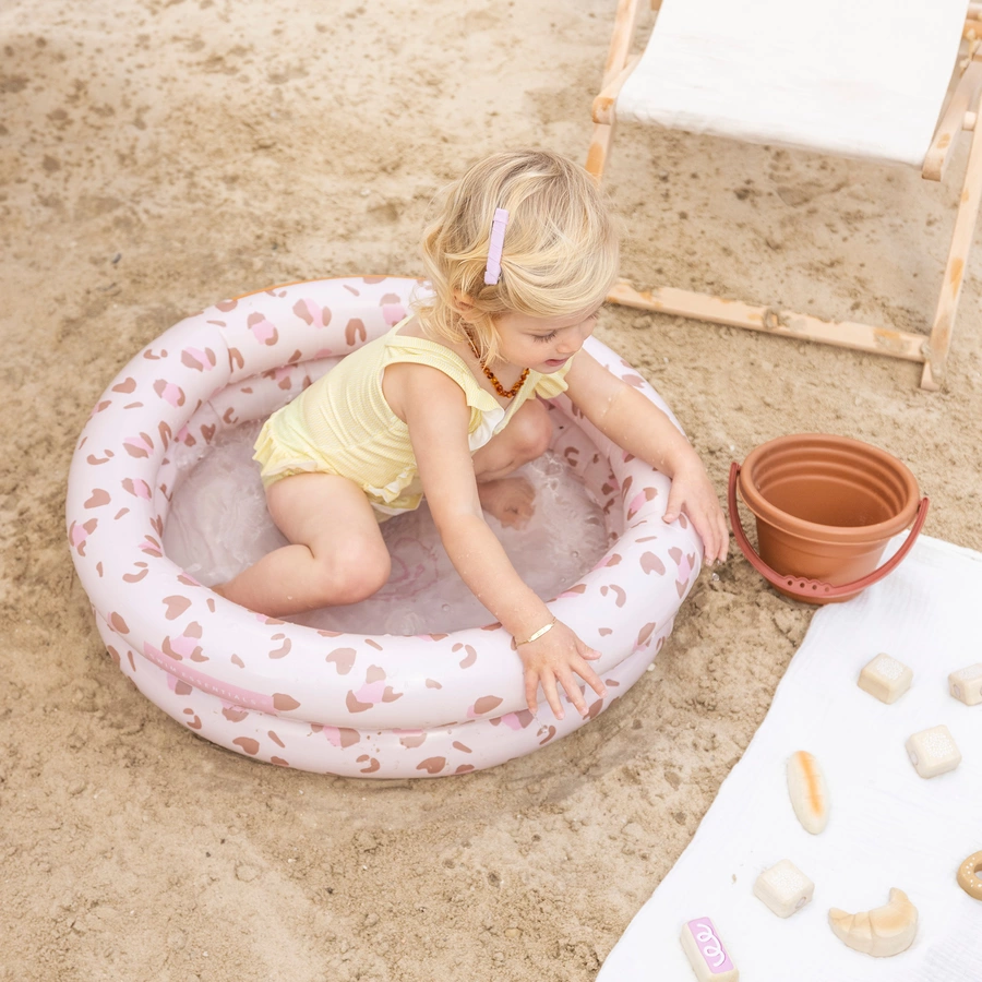 Swim Essentials Printed Baby Pool Old Pink Leopard 60 cm 2 rings