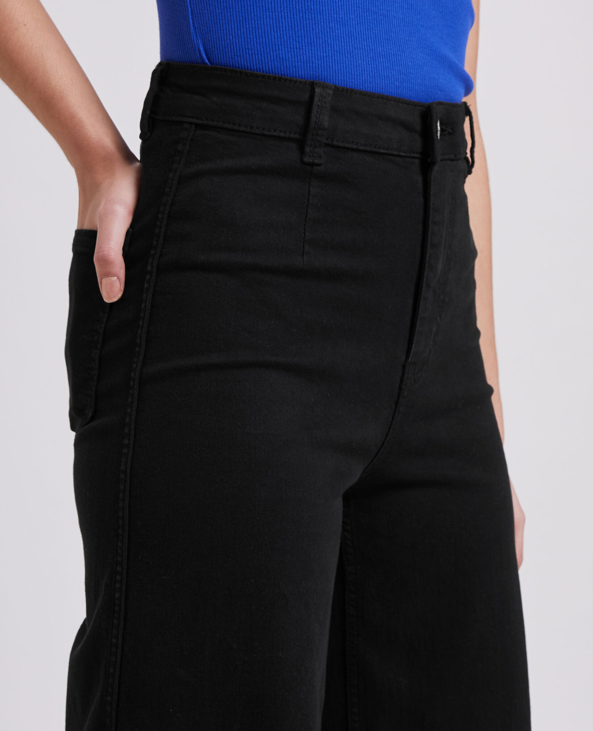 Jean wide taille haute - Noir