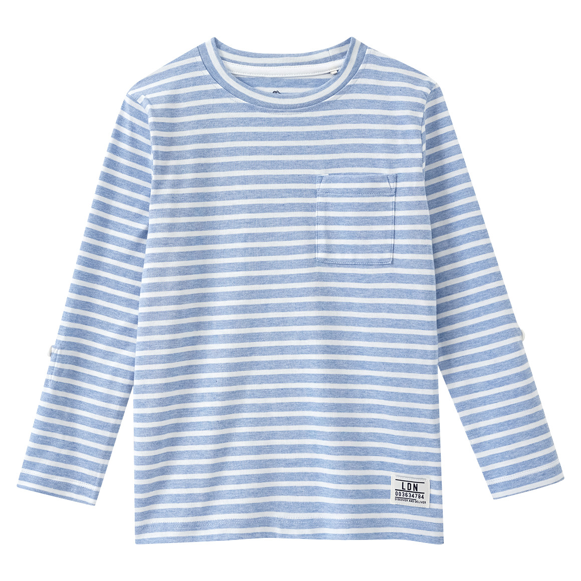 Topolino Jungen Langarmshirt mit Streifen hellblau / weiss