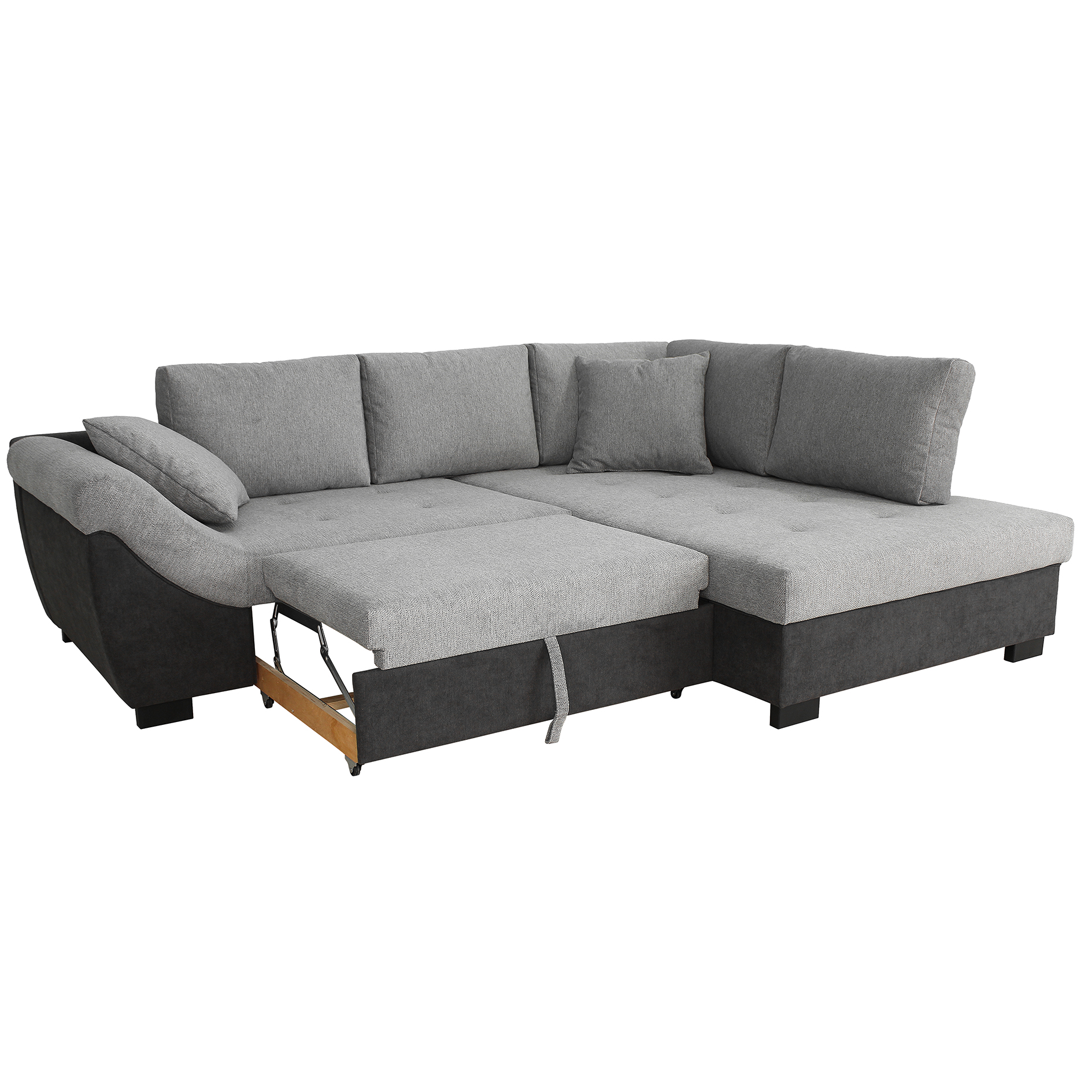 Ecksofa - graphite-grey - Liegefunktion - Ottomane rechts