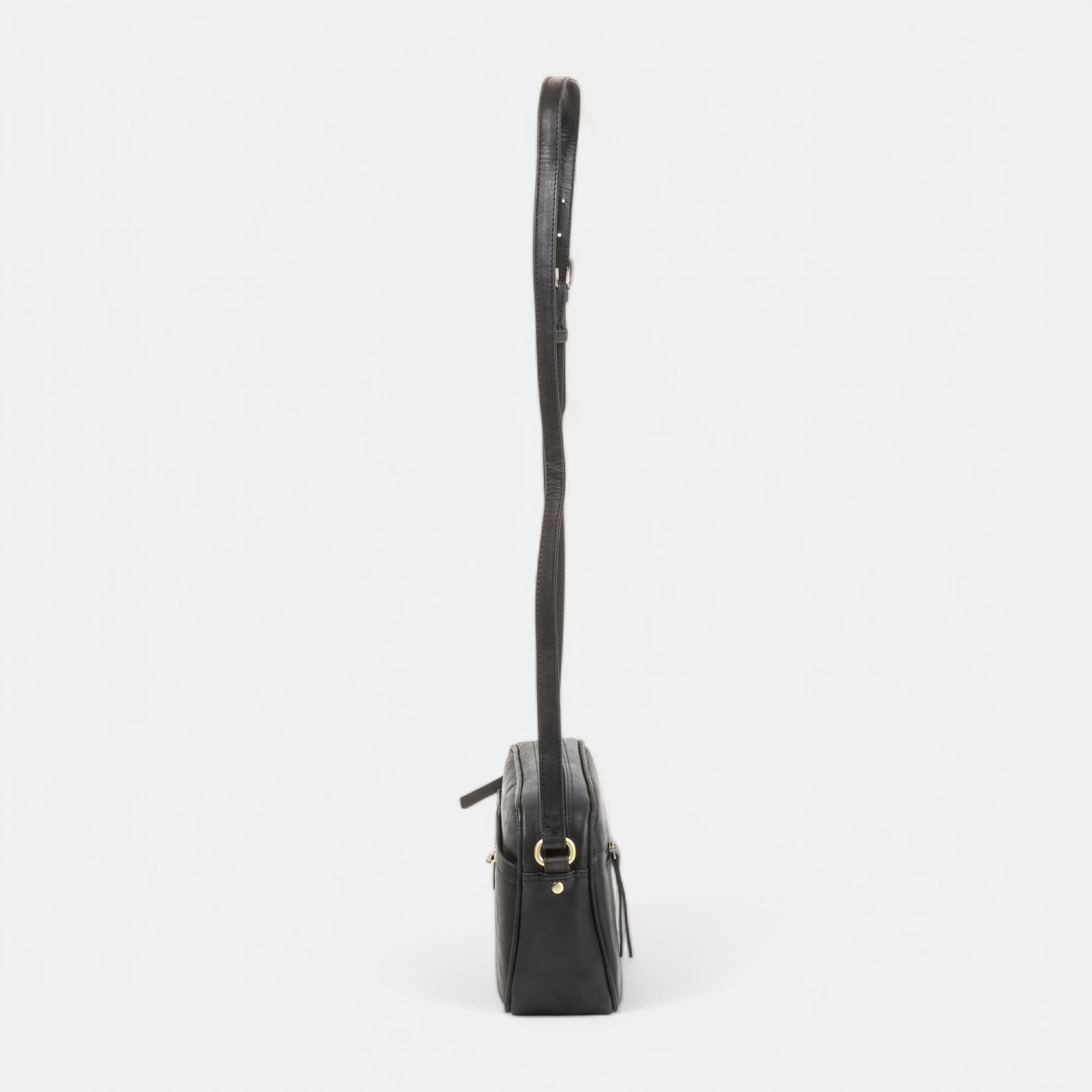 Sac bandoulière en cuir noir