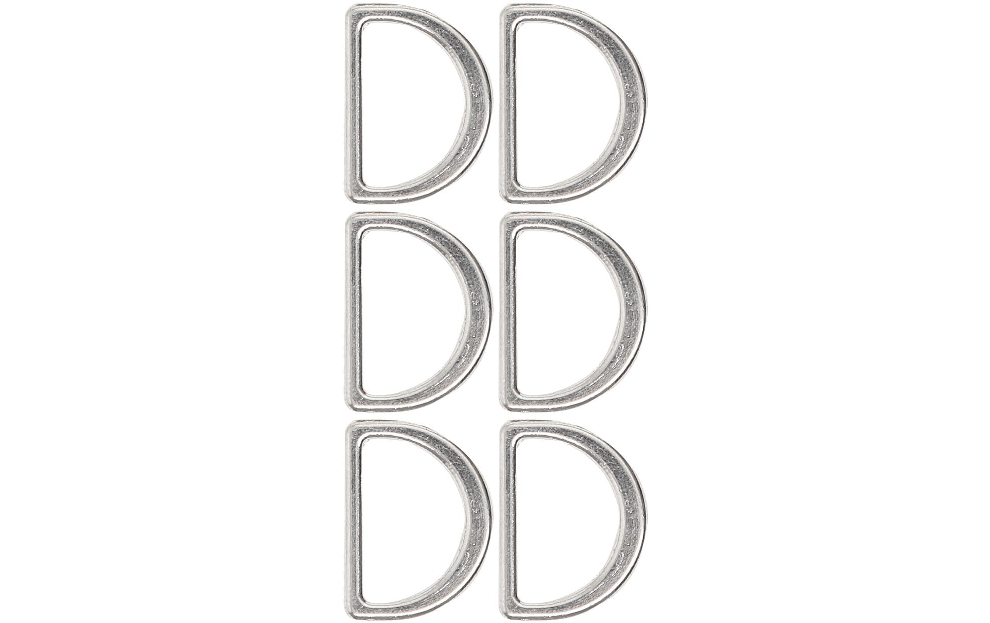 Anhänger D-Ring flach 25 x 20 mm, 6 StückHalbringe zum gestalten von Dekorationen