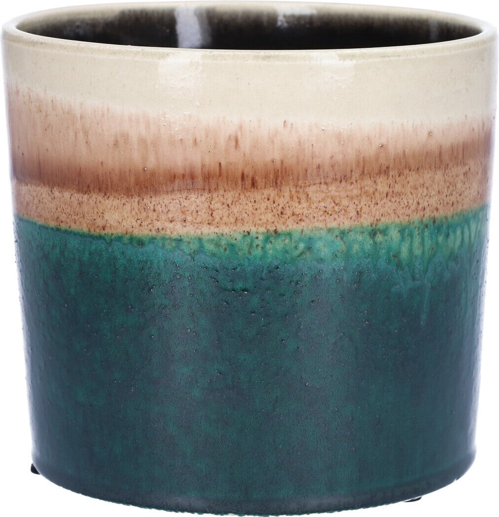 Duif bloempot Gus beige / groen D 12,6 H 11,6 cm