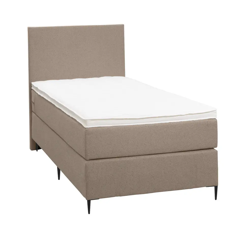 Boxspring Liv egaal - beige - 90x200 cm - slanke poot