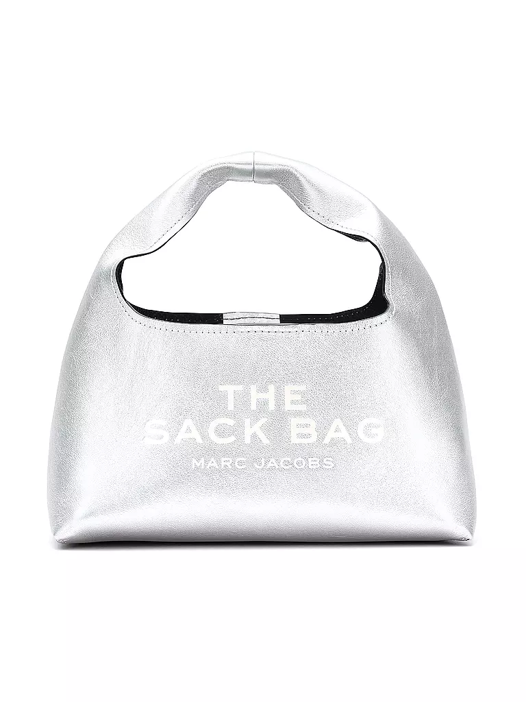 MARC JACOBS Ledertasche - Henkeltasche THE MINI SACK  silber