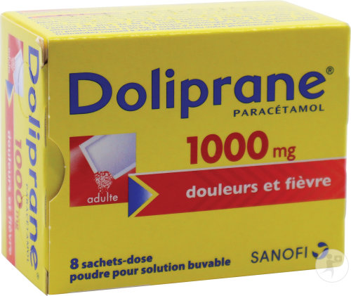 Doliprane 1000mg Paracétamol Douleurs Et Fièvre Poudre Pour Solution Buvable 8 Sachets-Dose