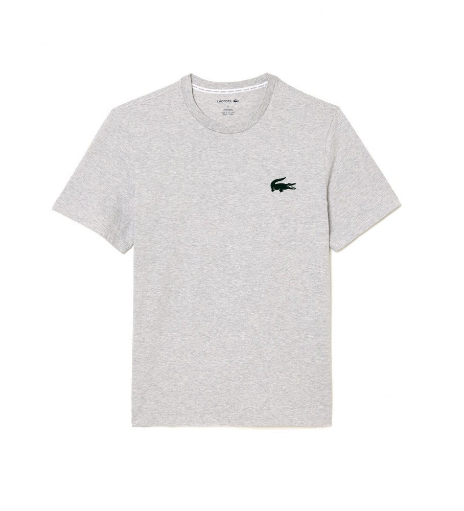 Camiseta Lacoste em malha de algodão reciclado cinza