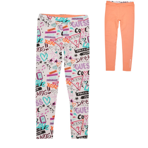 Guess - COTTON STRETCH REVERSIBLE - Orange / Blanc