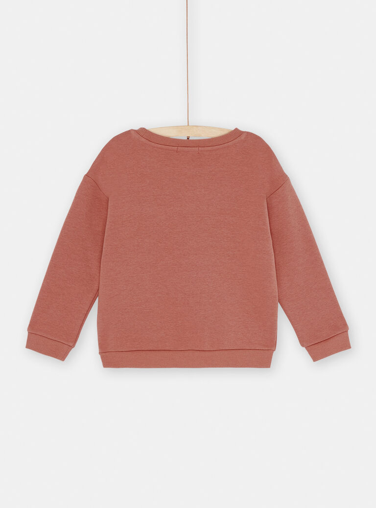 Sweat terracotta à animation panthère