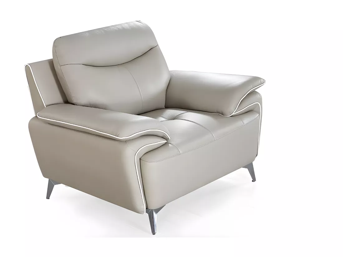 Fauteuil cuir Design MAEL Beige