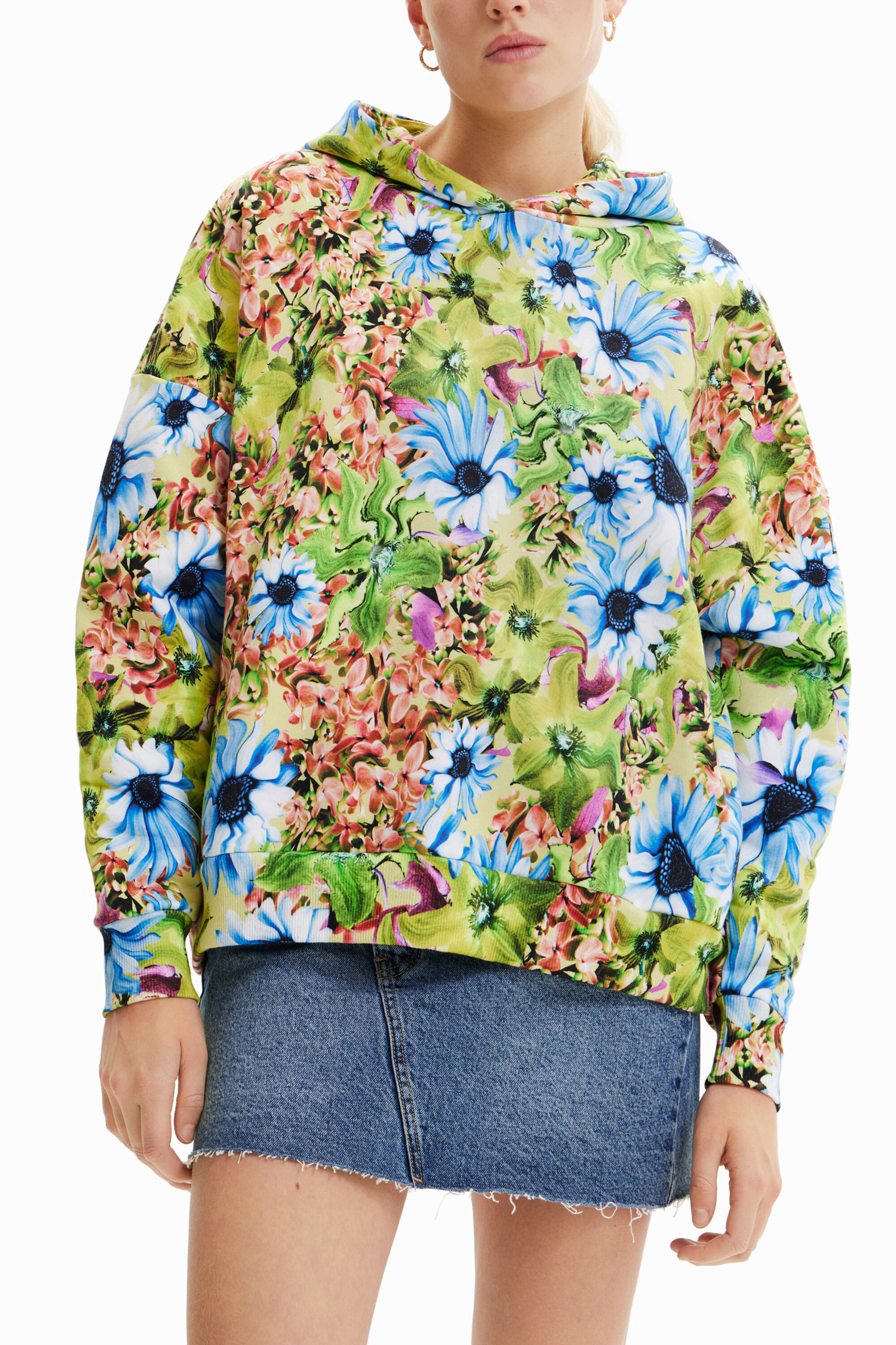 Suéter floral oversized