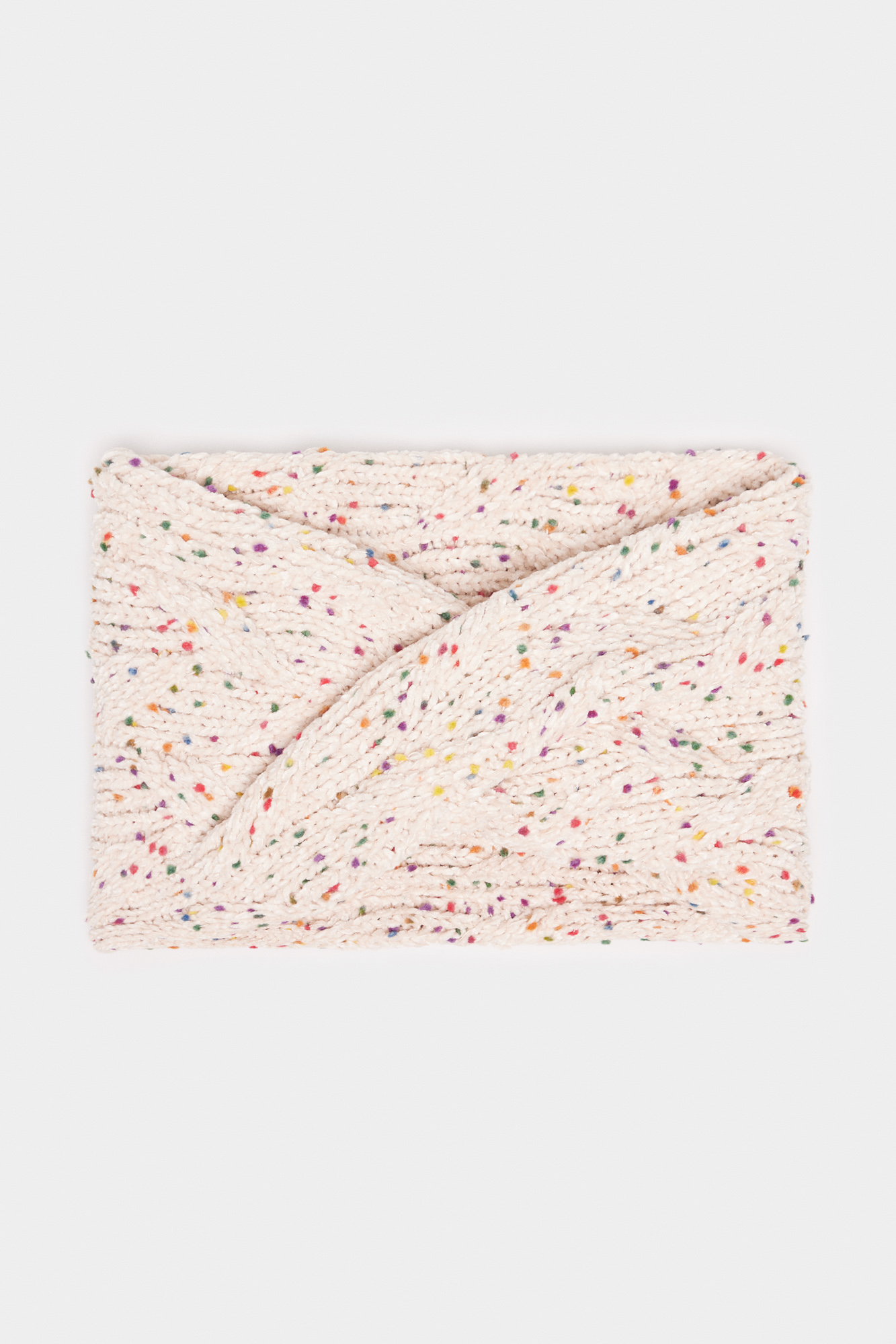 Gola de chenille multicolorida