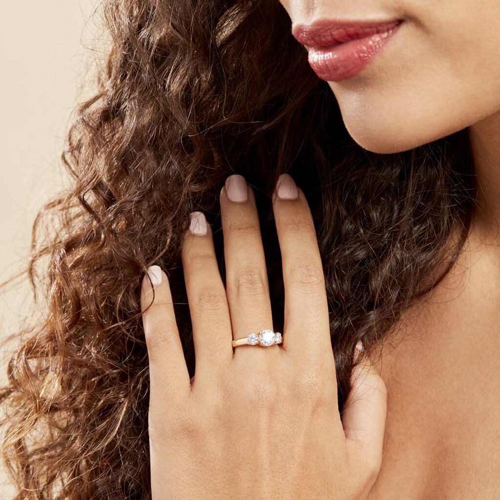 Bague Hilar Plaqué Or Oxydes De Zirconium