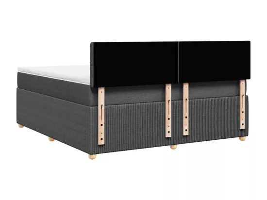 Sommier à lattes de lit avec matelas Gris foncé 180x200cm Tissu