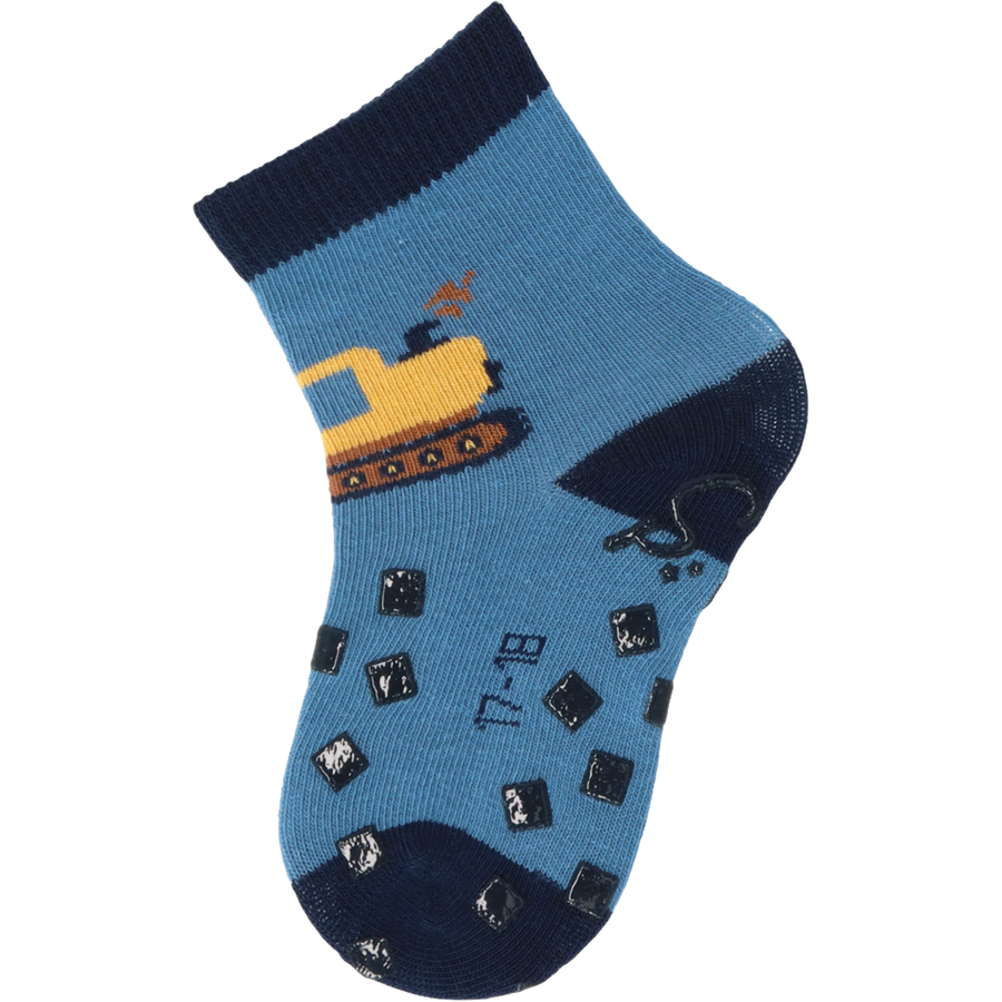 Sterntaler ABS-Krabbelsöckchen Doppelpack Bagger mittelblau