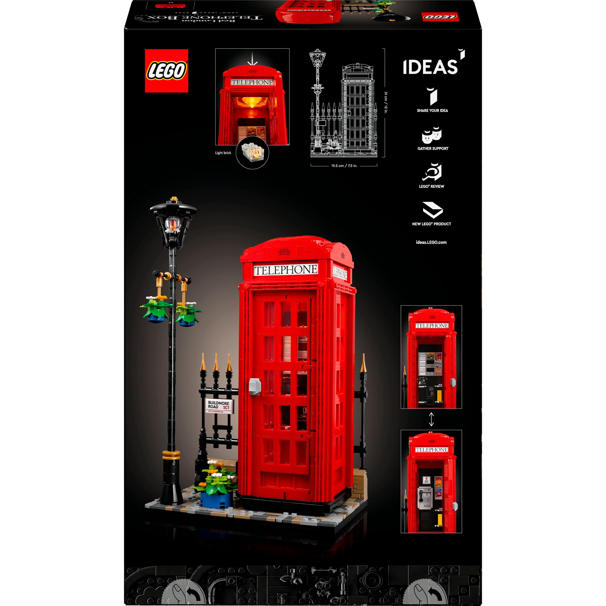 LEGO Konstruktionsspielzeug Ideas Rote Londoner Telefonzelle