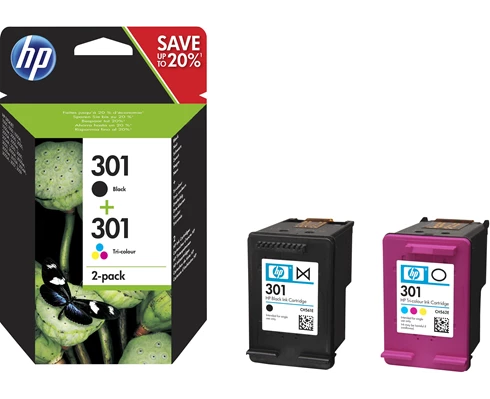 HP 301 2-pack (svart färg)