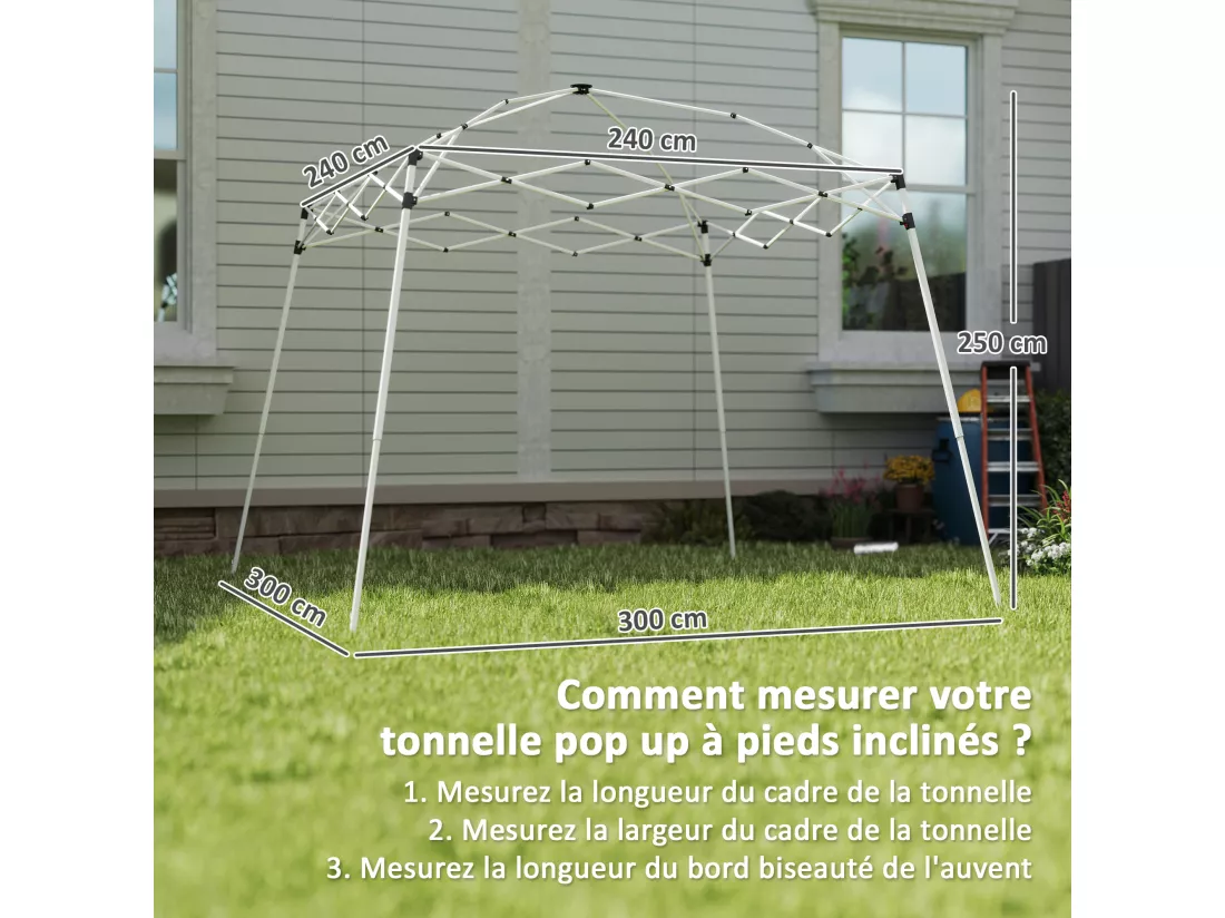 Toile de rechange pour barnum tonnelle 3 x 3 m(bas)/2,4 x 2,4 m(haut) protection solaire UPF50+ bleu