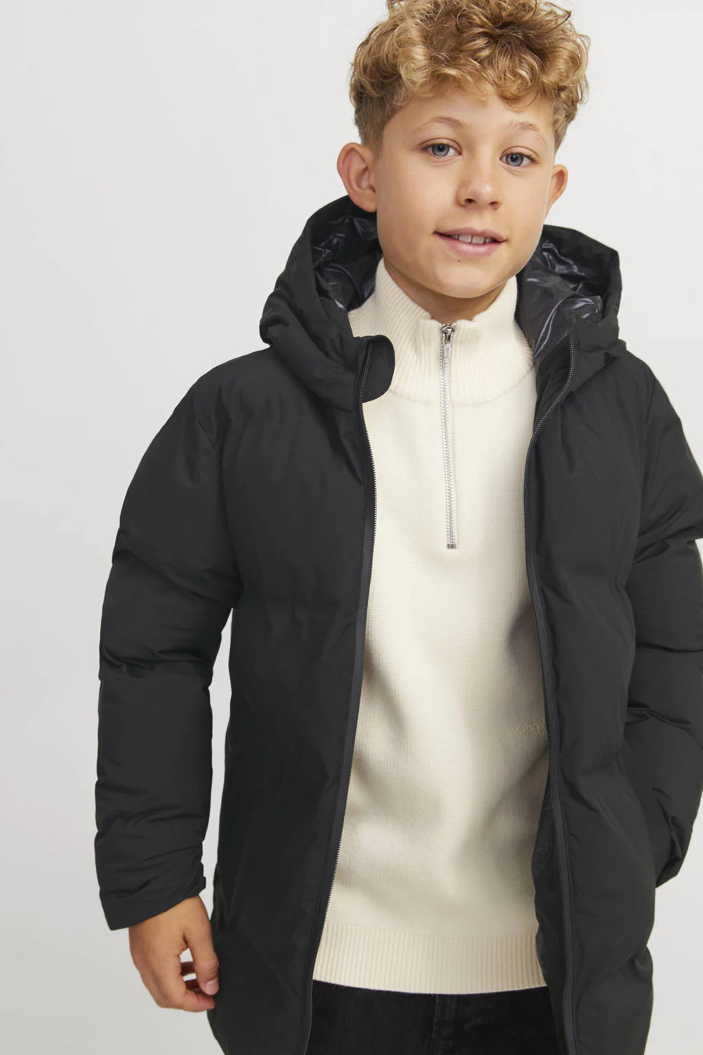JACK & JONES gewatteerde winterjas JJPAYNE zwart