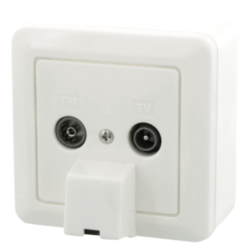 Q-Link coax contactdoos cat3 RTV/RJ45 inbouw/opbouw wit