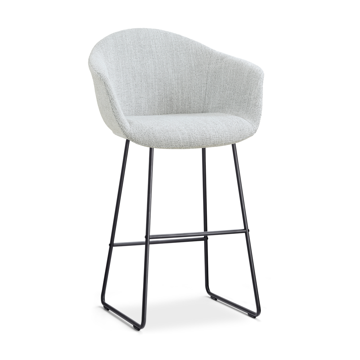 Barkruk Nino-Otis H75 cm zwart onderstel grijs melange