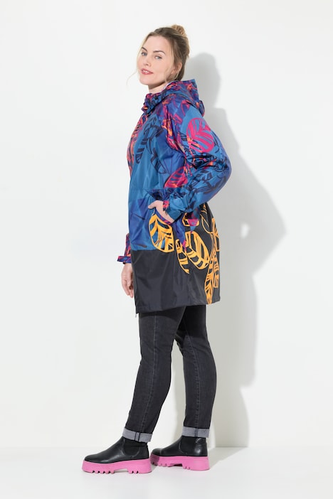 Funktions-Regenmantel, Kapuze, Zipper, verdeckte Taschen