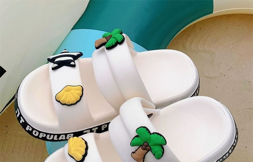 Honkizz - Shell Accent Platform Slide Sandalen