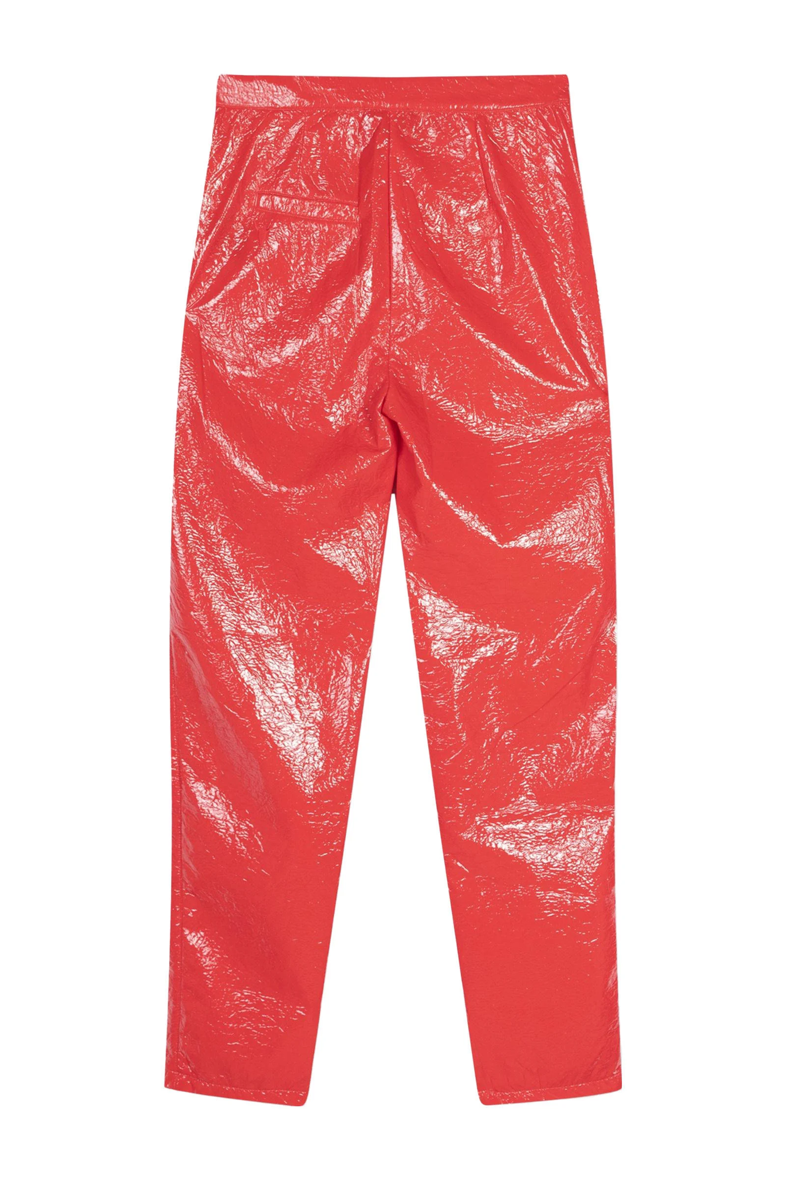 Alix the Label imitatieleren high waist straight fit broek rood
