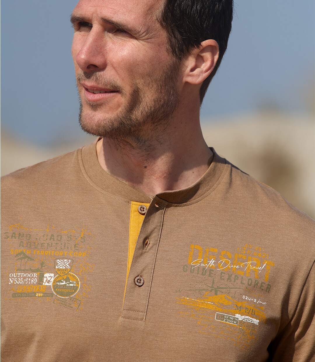 Lot de 2 Tee-Shirts Col Tunisien Sand Road