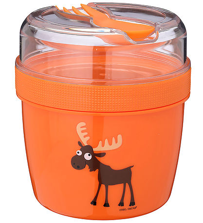 Carl Oscar Snackbox m. Kühlelement - N'Ice Cup - Orange m. Elch