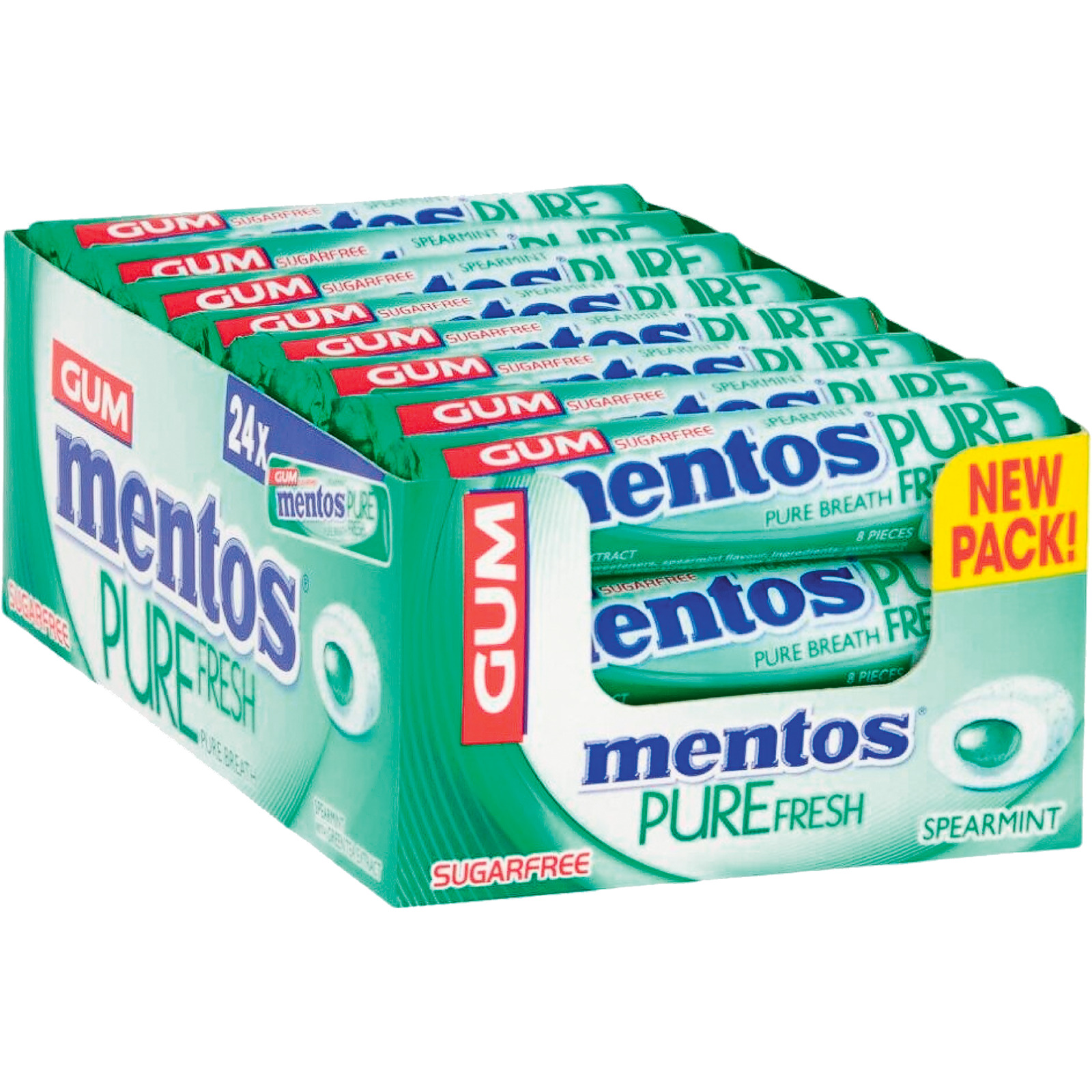 Mentos Gum Roll Pure Fresh Spearmint 24 x 15,5 g