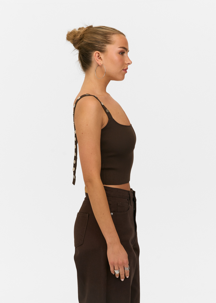 Alix top choco bruin