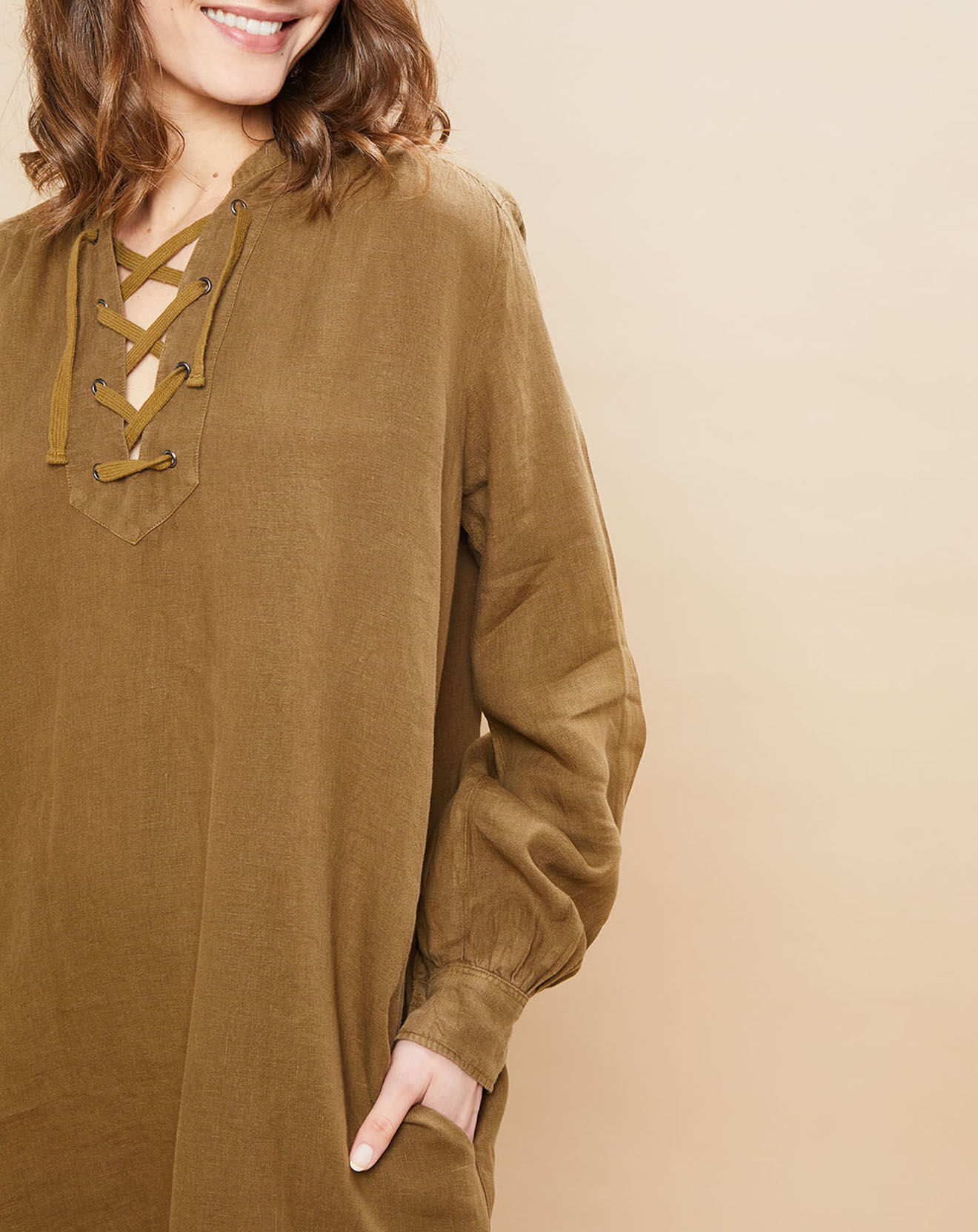 Hartford Robe 100% Lin Reference verte