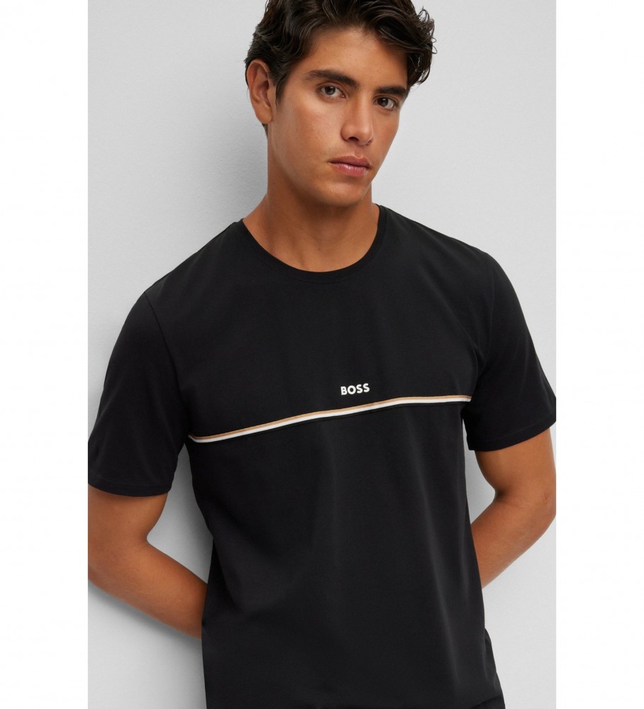 Camiseta de pijama preta BOSS