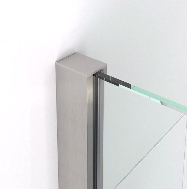 Amber Douchecabine | 80x80 cm Rvs Helder glas Draaideur Vierkant