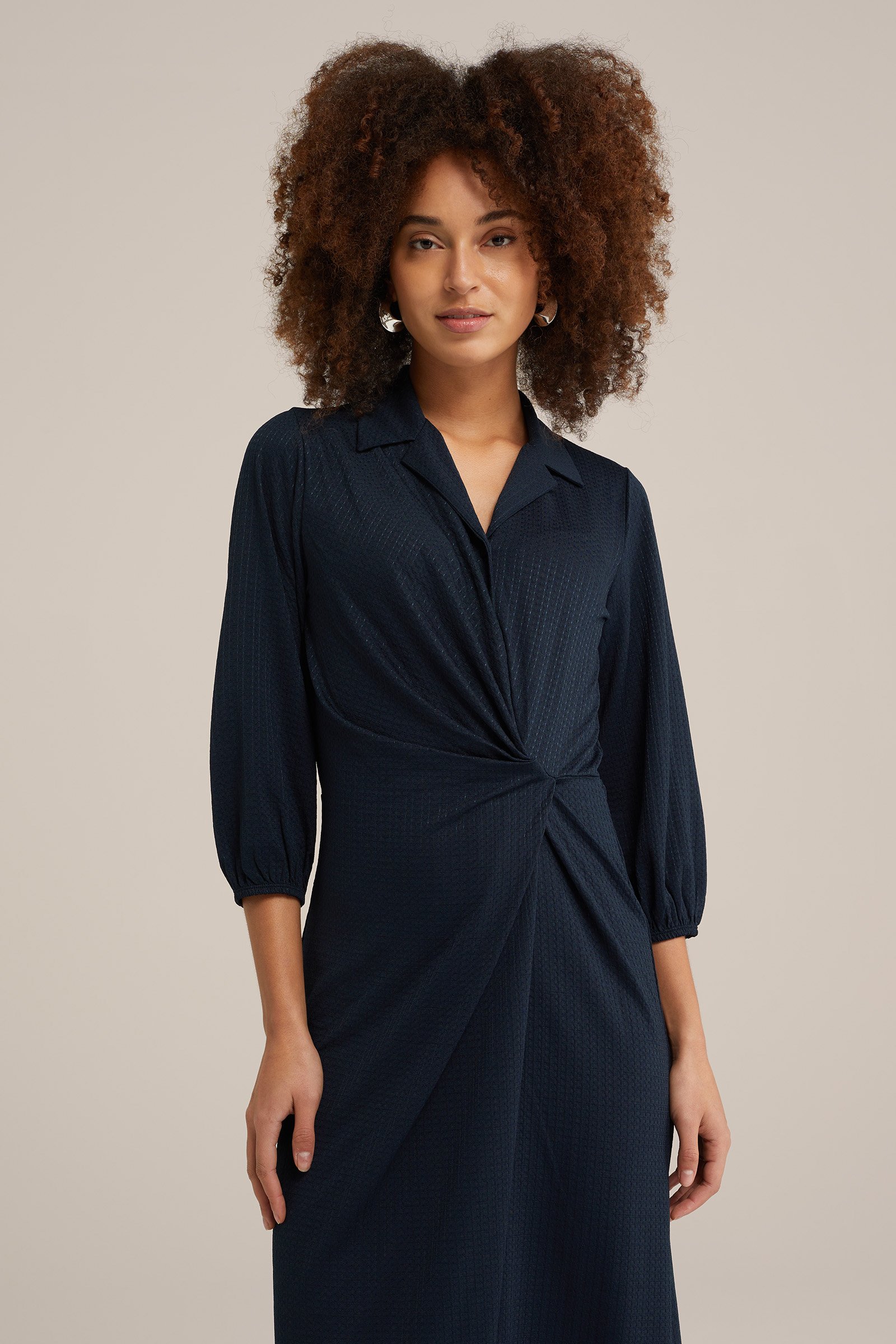 jurk met dessin WE Fashion Marineblauw