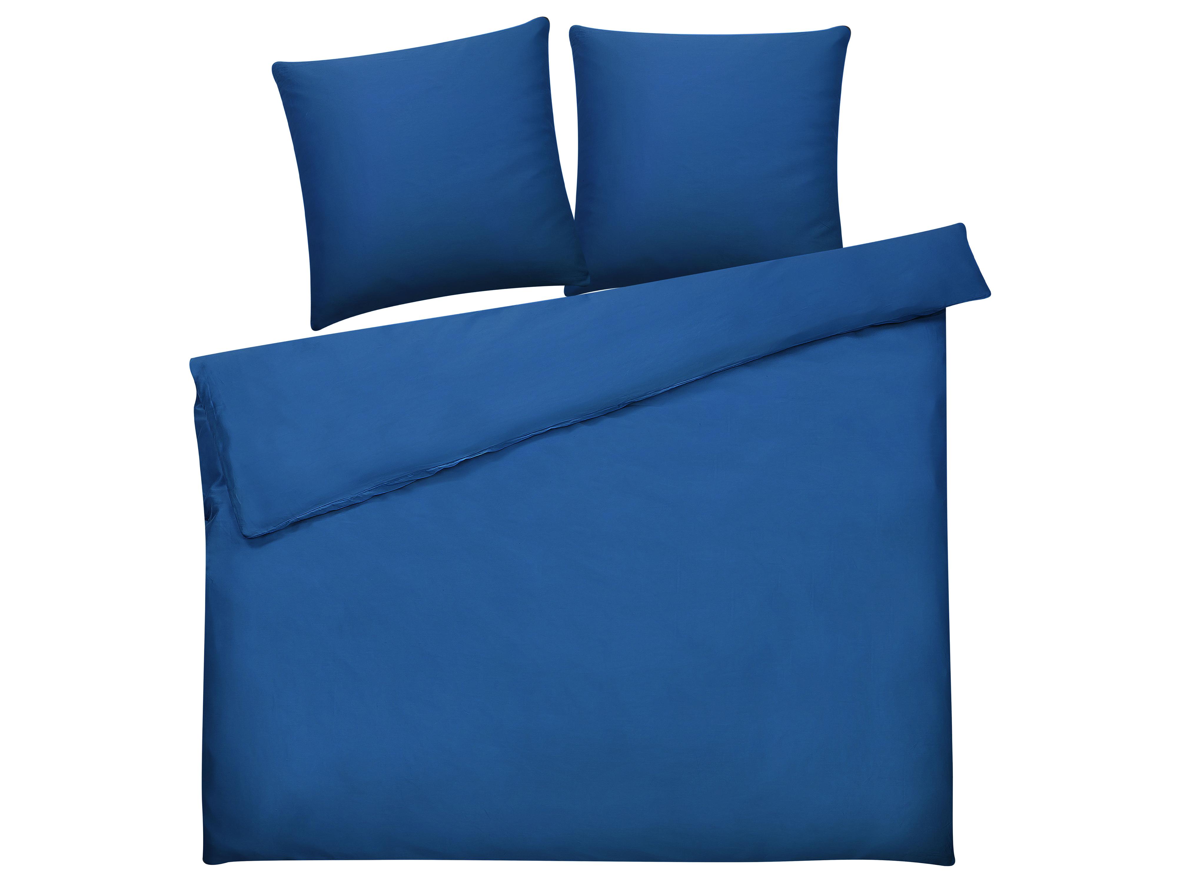 Dekbedovertrekset HARMONRIDGE Katoen-satijn 220 x 240 cm Donkerblauw