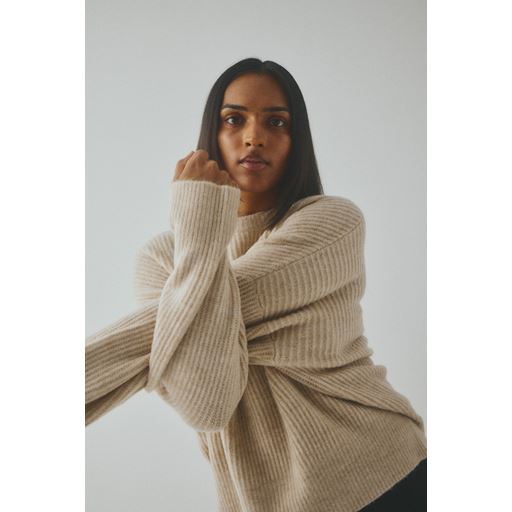 mbyM Gillian Striktrøje, Oyster Melange, XS/S