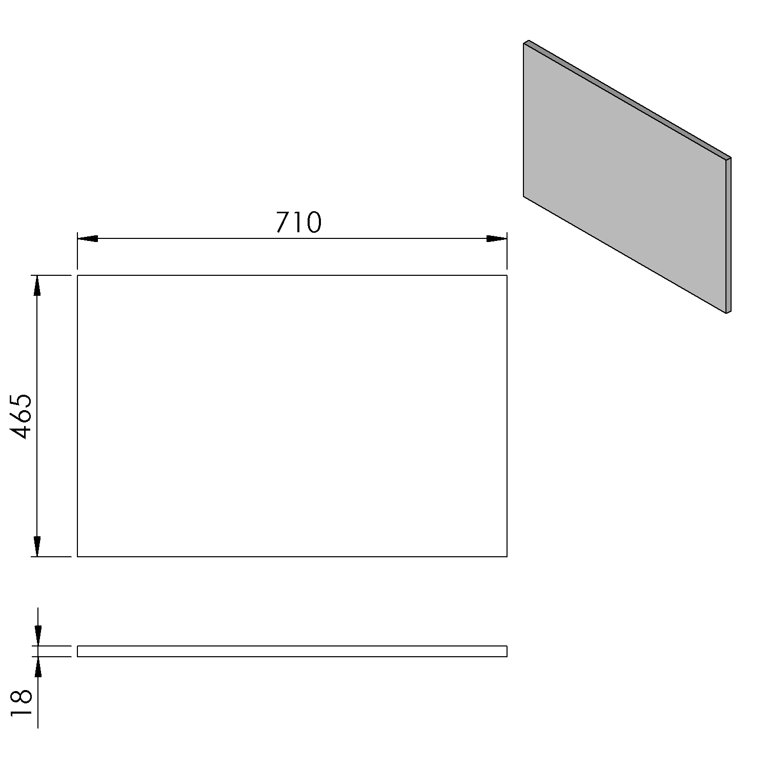 Sapho Cirasa toppaneel 71x46.5cm donkerbruin eiken