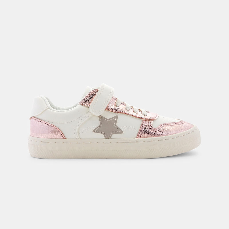 Baskets street brillantes roses fille