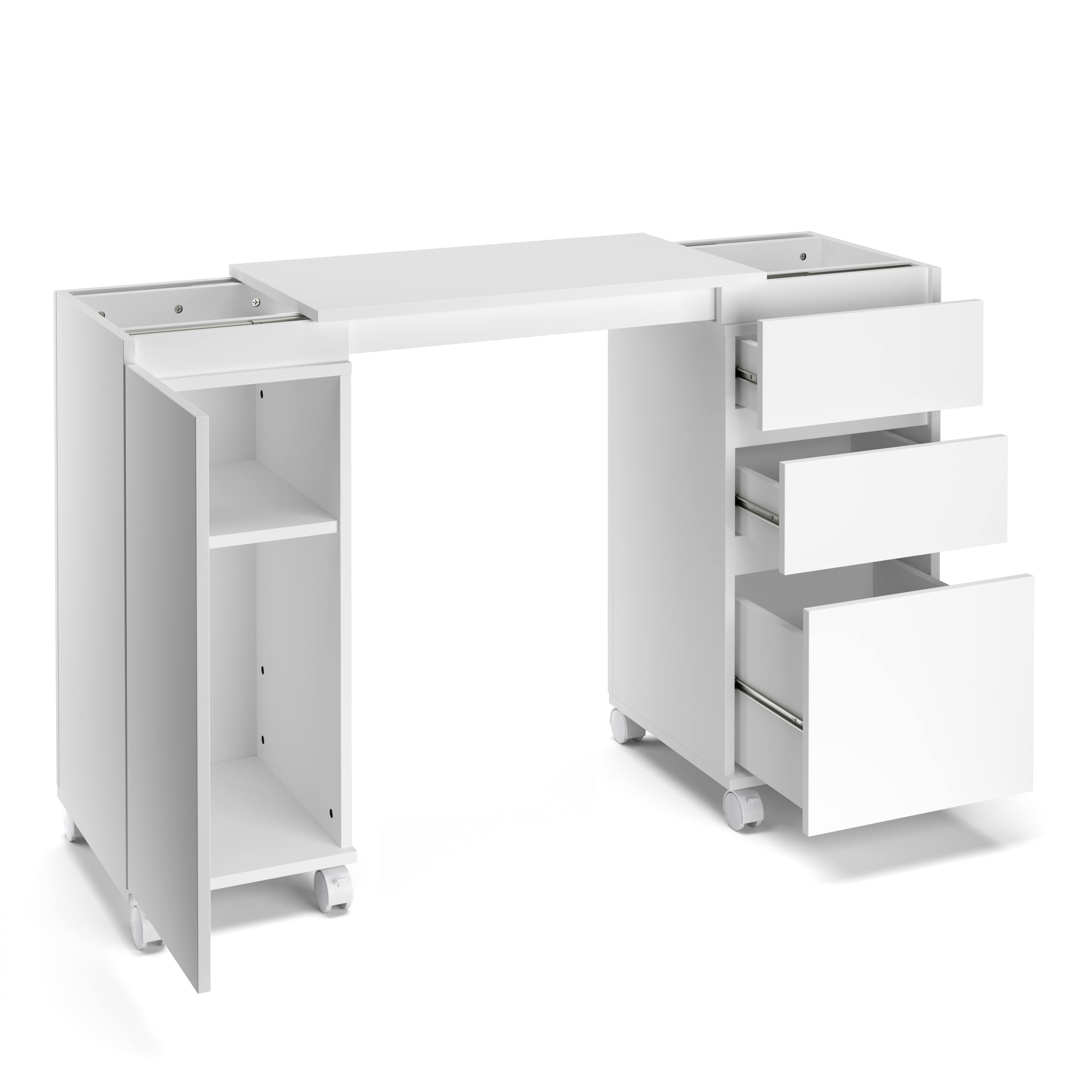 Schreibtisch ausziehbar GREYSON weiss
